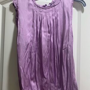 Dear John Sleeveless Purple Ruffled Blouse